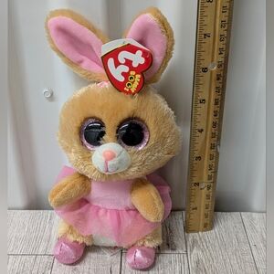 Ty Twinkle Toes Beanie Boos Pink and Brown Bunny Plush
